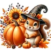 Halloween Pumpkin Squirrel-14CT Counted Cross Stitch 40*40cm/15.75*15.75in
