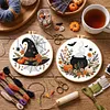 Embroidery Starter Kit with Pattern Halloween Witch Hat Magic Cauldron 2Pcs tapestrymarket