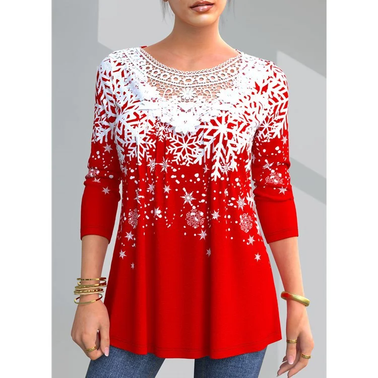 Christmas Element Loose Top T-shirt