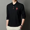 Cotton Long Sleeve Lapel Polo Shirt