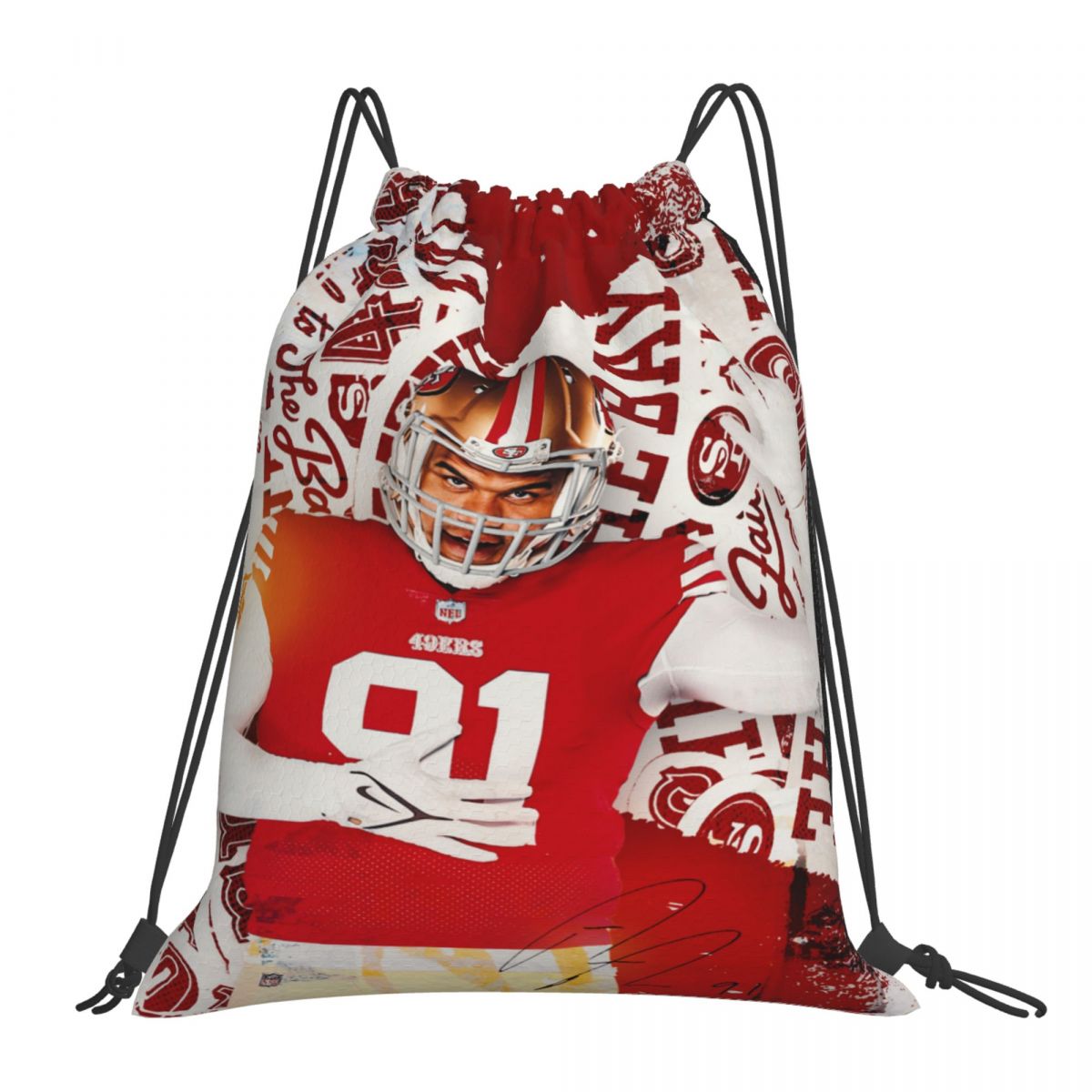San Francisco 49ers Arik Armstead Drawstring Bags for School Gym