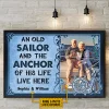 Personalized Photo/Name: Sailor Old Couple Husband Wife Anchor Of His Life Vintage Metal Sign//Wooden Signs