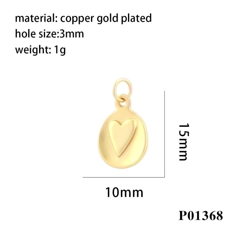 Minimalist Palm Heart Shape Eye Copper Plating Inlay Zircon 18k Gold Plated Charms