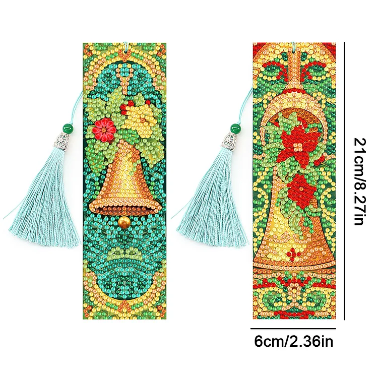 4PCS Special Shape+Round Diamond Painting Bookmark Kits Kits (Skull)