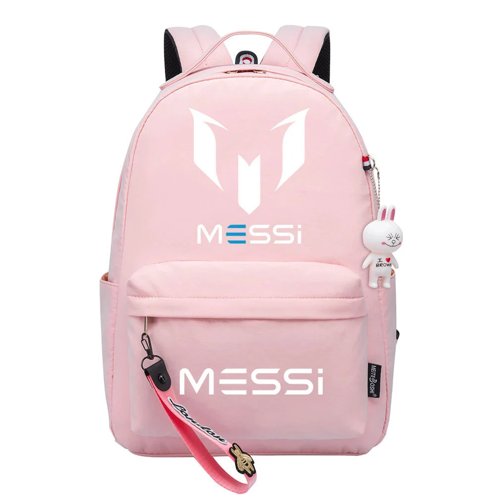 Buzzdaisy Title: Lionel Messi Backpack – Cute and Fashionable Schoolbag with Double Side Pockets for Leisure Travel
