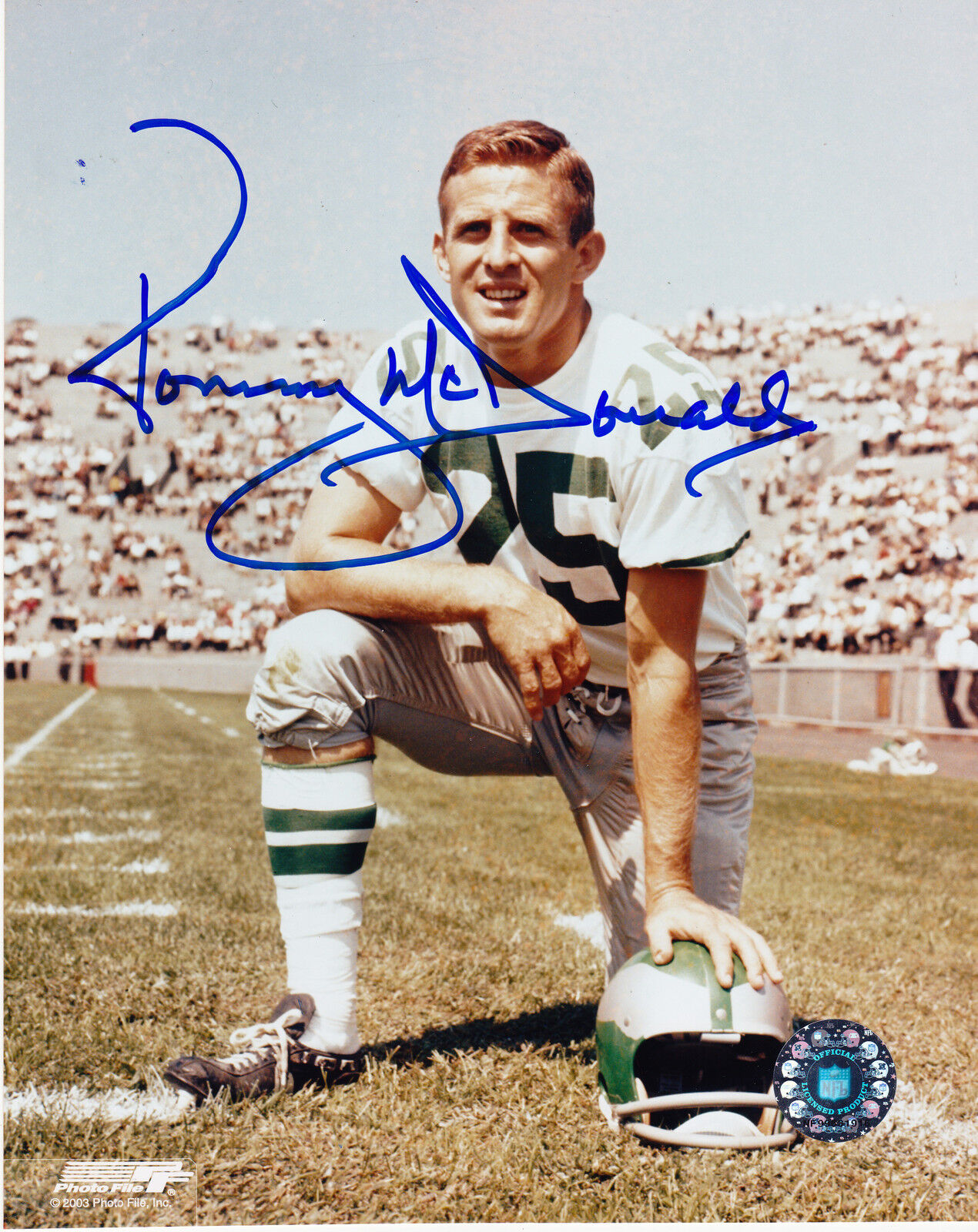 TOMMY MCDONALD PHILADELPHIA EAGLES ACTION SIGNED 8x10