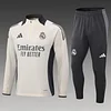2024/2025 Real Madrid Half-Pull Training Suit Light Yellow Football Shirt 1:1 Thai Quality
