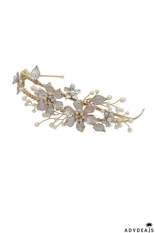 Pearl Rhinestone Flower Headband