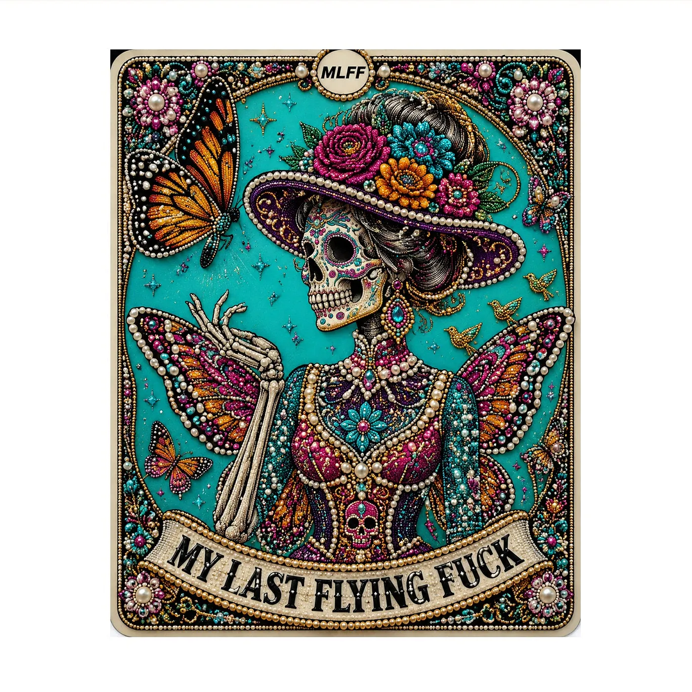 Day of the Dead Butterfly - Pearls Painting
