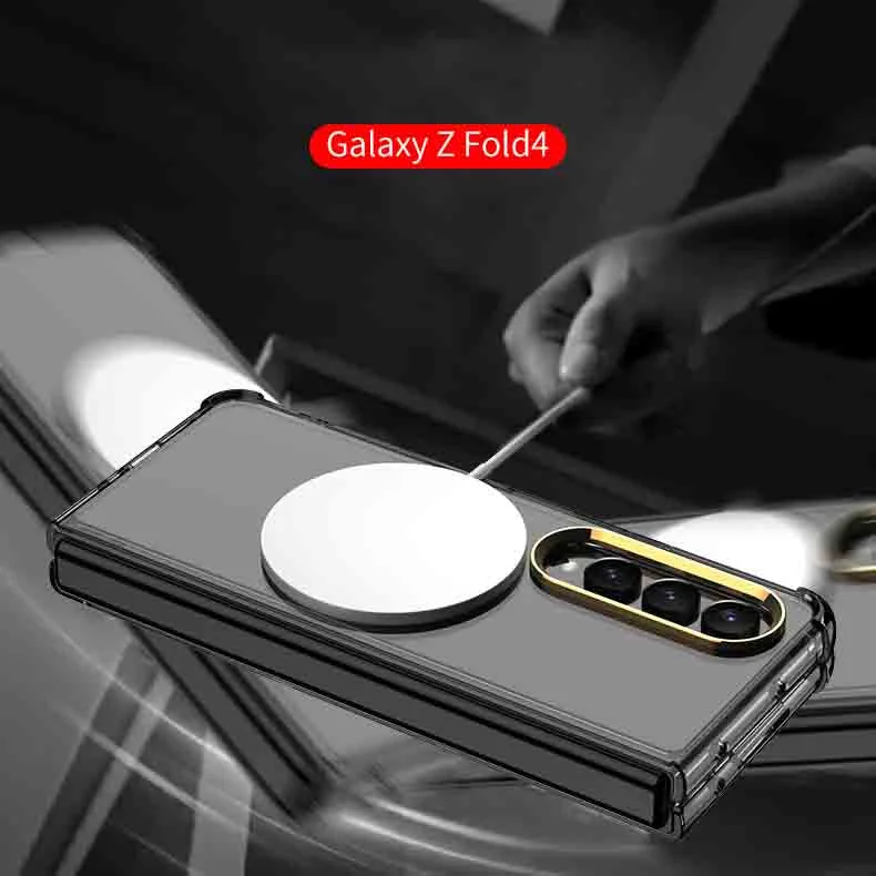 Suitable For Samsung ZFold4 Transparent Fall Proof Magsafe Magnetic Phone Case