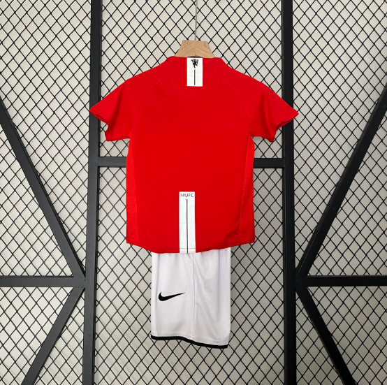 Retro 2007/2008 Manchester United Home Kids Kit Football jersey Thai Quality