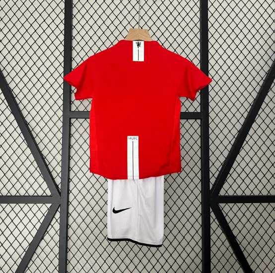 Retro 2007/2008 Manchester United Home Kids Kit Football jersey Thai Quality