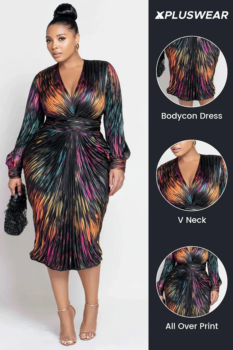 elegant multicolor print midi dress Elegant Pink Multi-Color Floral Print V-Neck Back Tie-Up Layered Ruffle  Midi Dress