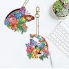 5pcs Double Side Diamond Painting Special-shaped Drill Butterfly Flower Keychain Kits