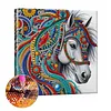 Regenbogen-strukturiertes Mandala-Pferd speziell geformte 5D-DIY-Teilbohrer-Diamanten-Punkte, Edelstein-Kunstsets mit Rahmen, Diamanten-Gem&auml;lde, Edels