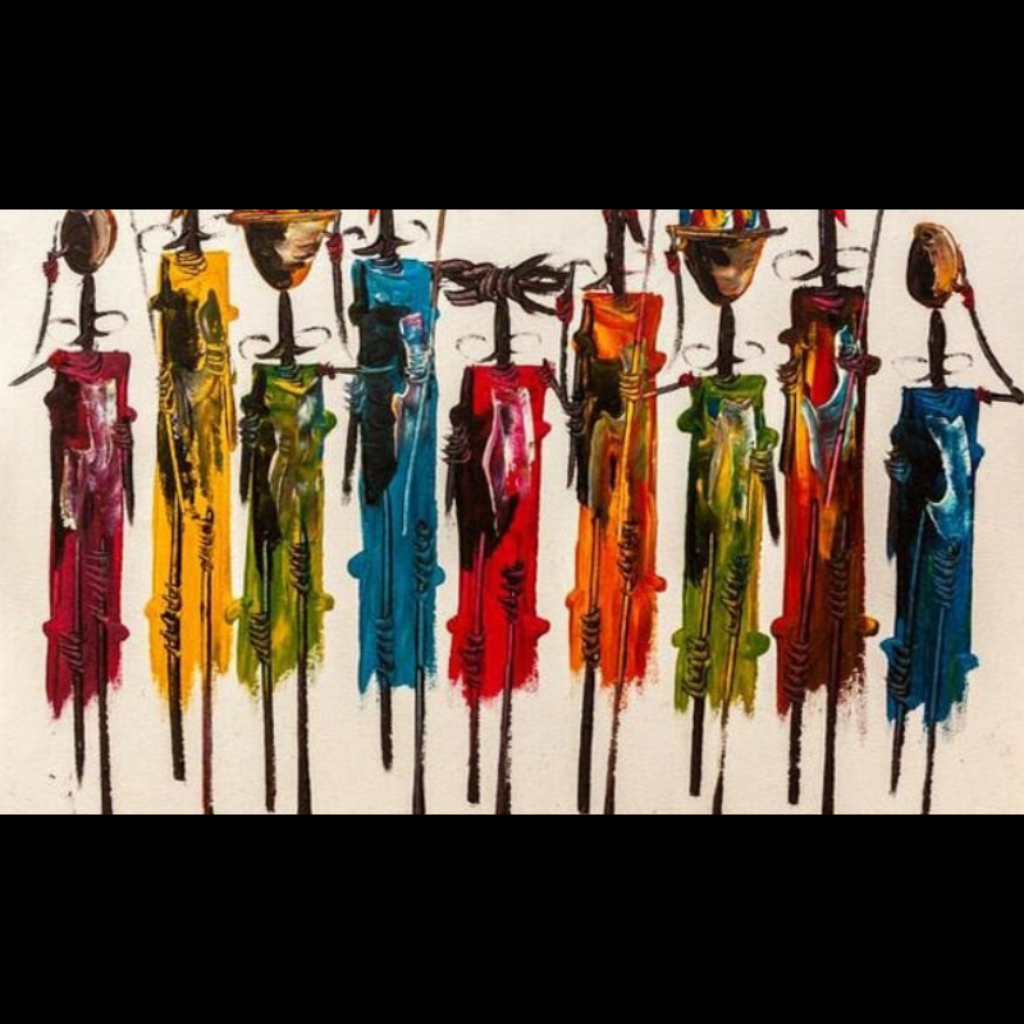 ABSTRACT AFRICAN TRIBE PAINTING