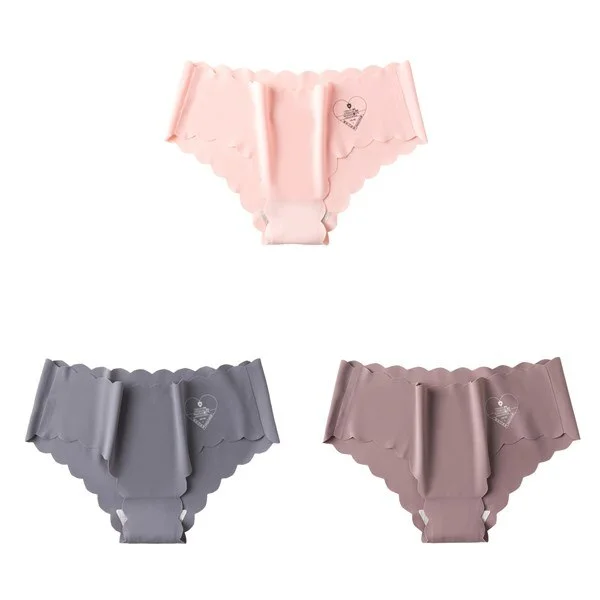 3pcs/lot Sexy Panties For Women Briefs Set Seamless Lingerie Solid Mid-Waist Cotton Panty Female Underpants Underwear Intimates