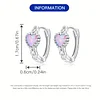 Heart Opal Inlaid Hoop Earrings 925 Sterling Silver