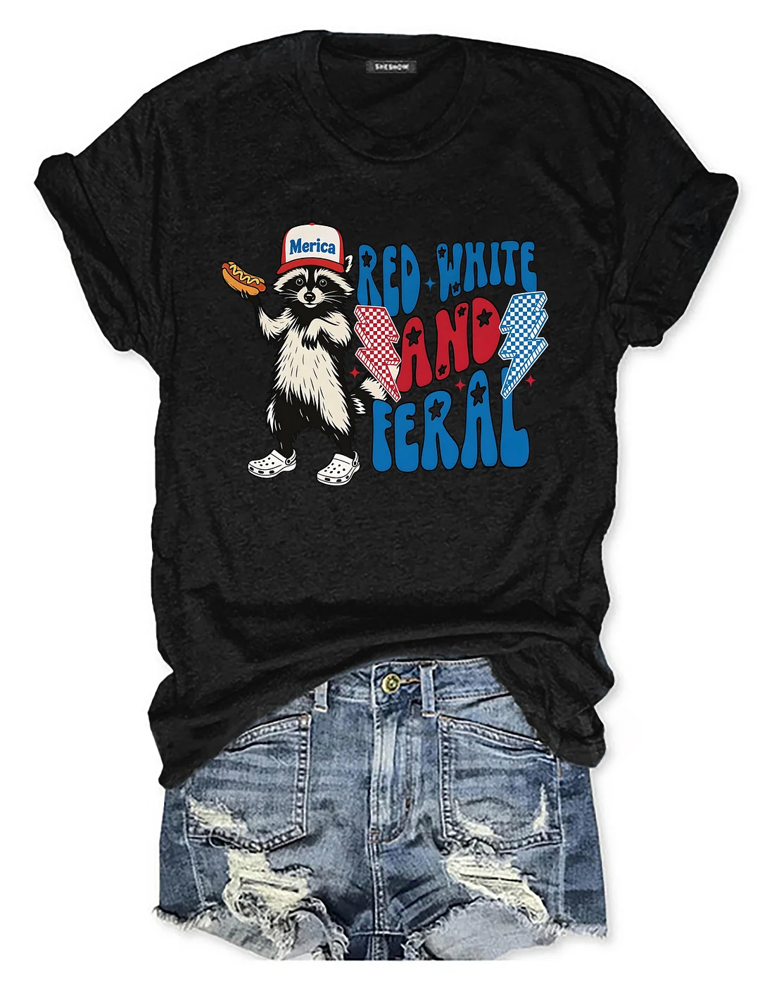 Red White And Feral T-shirt