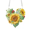 Diamond Painting Love Sunflower Wreath Pendant