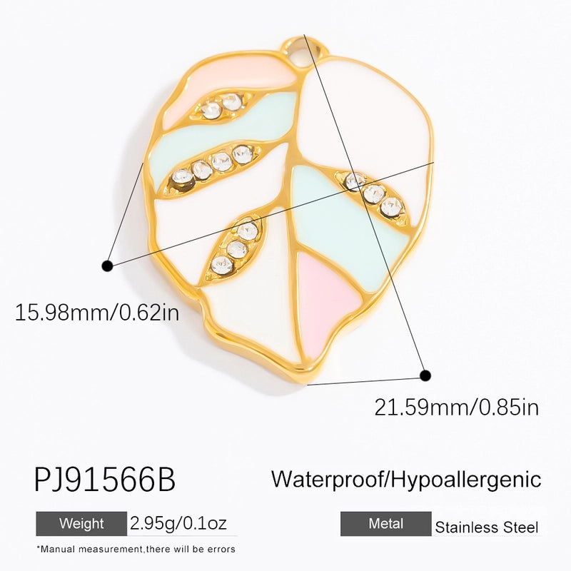 1 Piece 304 Stainless Steel Heart Shape Flower Pendant Jewelry Accessories