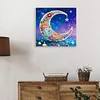 DIY Pearl Painting Moon in the Lake for Home Decor with Frame(25x25cm)