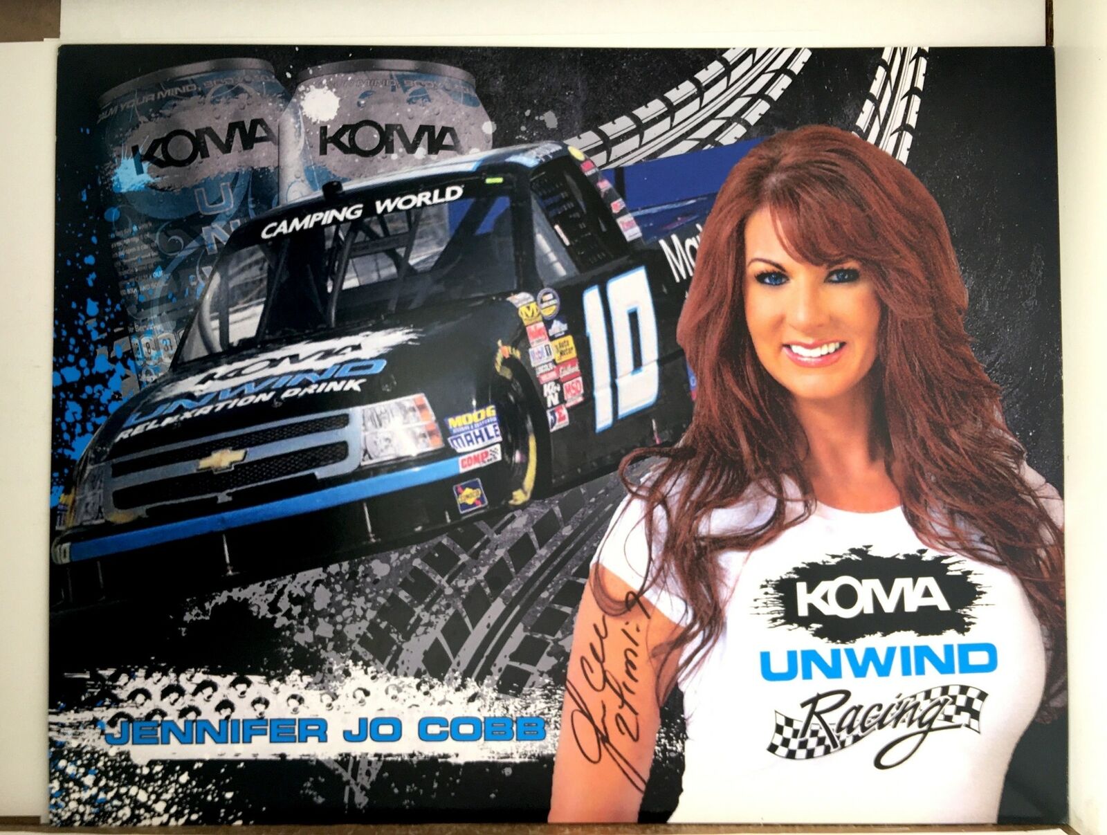 Jennifer Jo Cobb Signed 8.5x11 Photo Poster painting Promo Hero Card Postcard NASCAR  SHIP