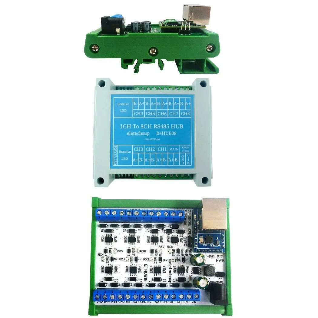 Modbus Rtu Rj45 Adapter Ethernet Network Modbus Industrial Gateway Serial Server RJ45 to RS485 ...