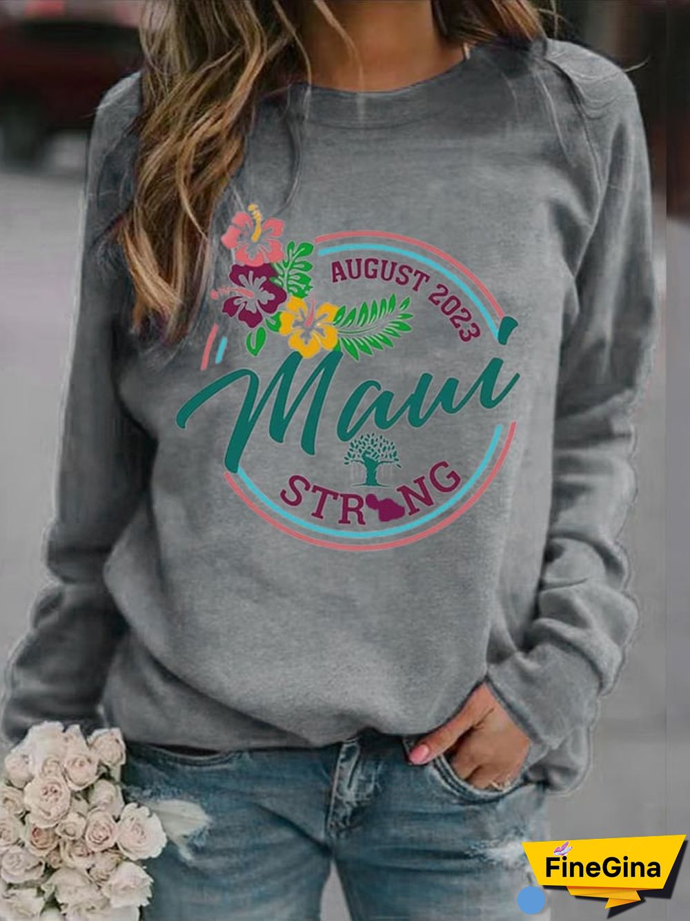Women'S Maui Strong Print Casual Print Sweatshirt