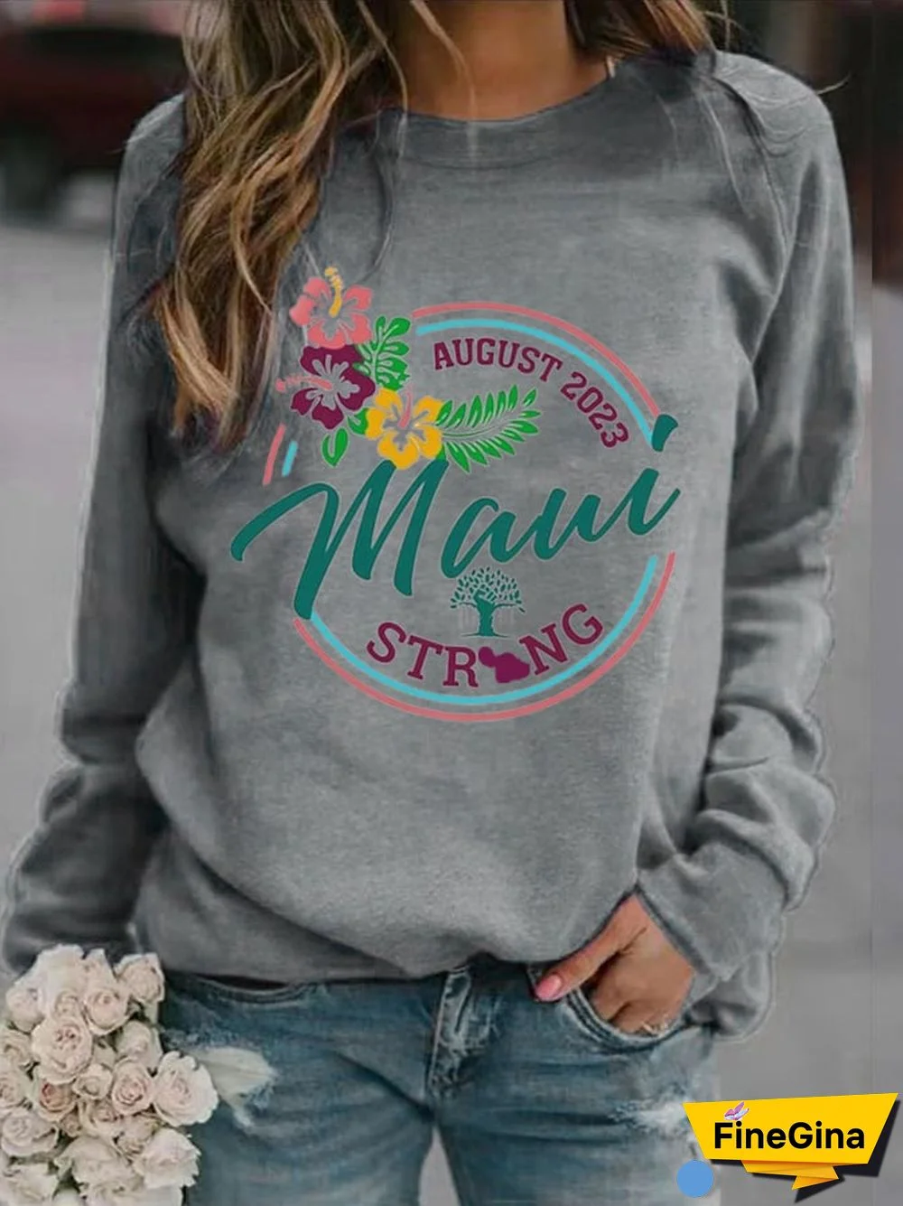 Women'S Maui Strong Print Casual Print Sweatshirt