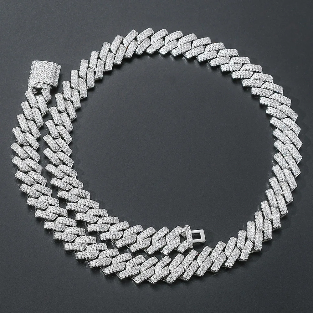 14MM 925S & VVS Moissanite Cuban Link Chains