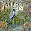Diamond Painting -DIY Round Drill Egret(40x40cm)