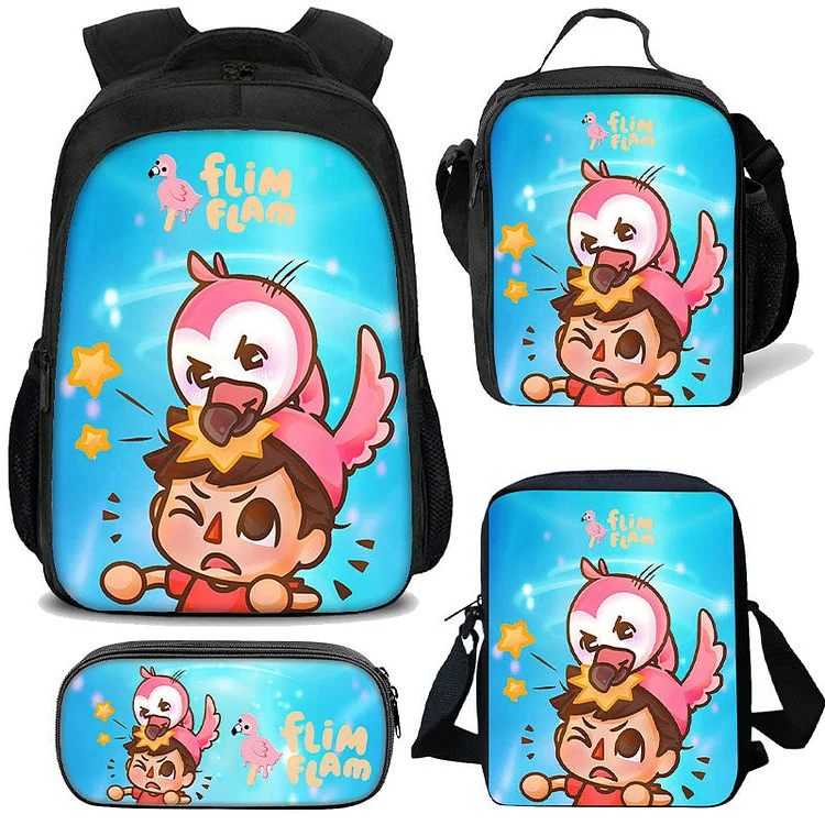MayouLove Flamingo Backpack Shoulder Bag Pencil bag Lunch Bag for school-Mayoulove