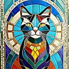 Diamond Painting -5D Full Round Drill Cute Fresco Style Cat