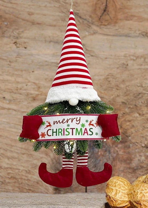 Merry Christmas Tree Striped Ornament