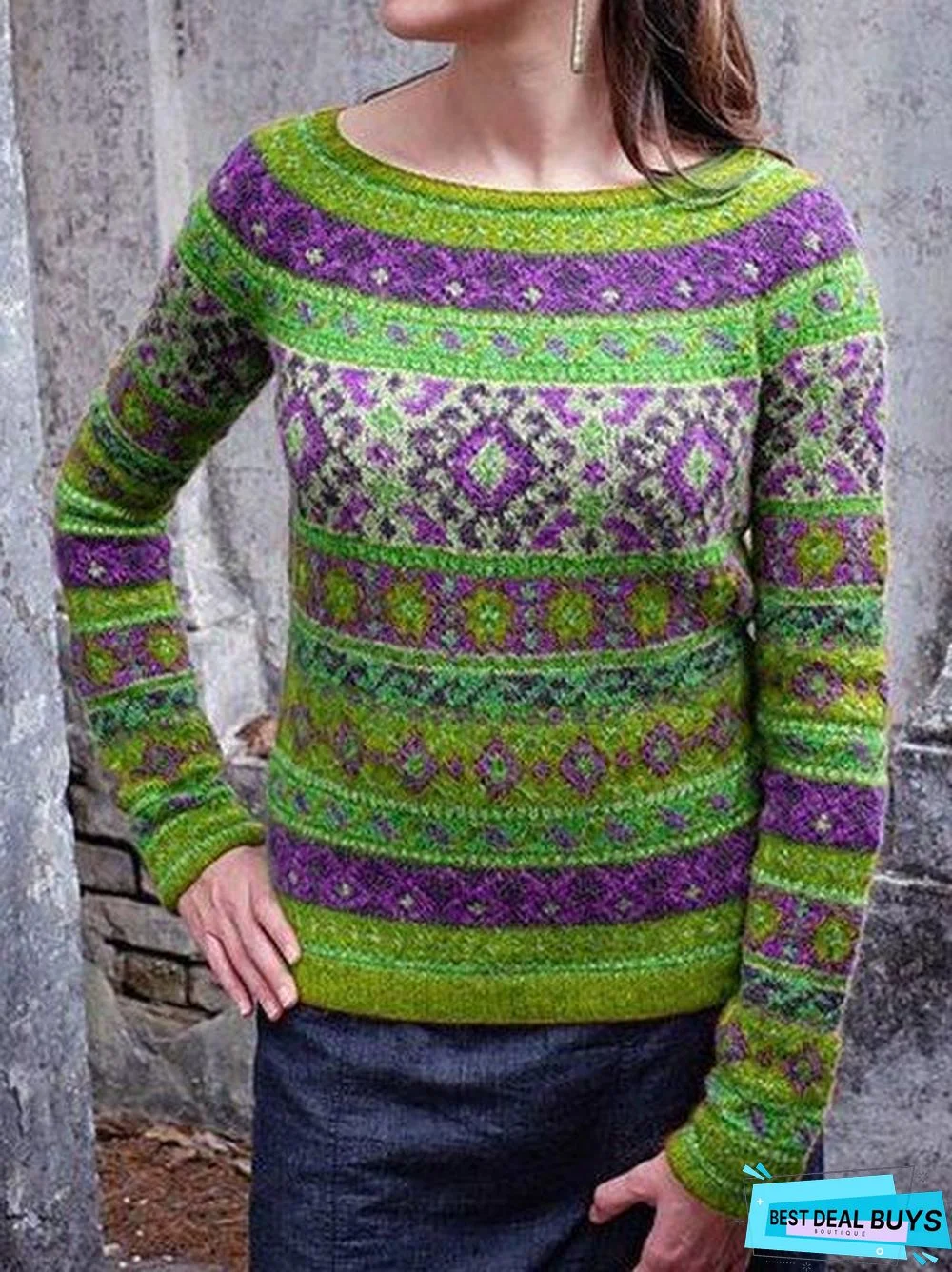 Printed Vintage Sweater