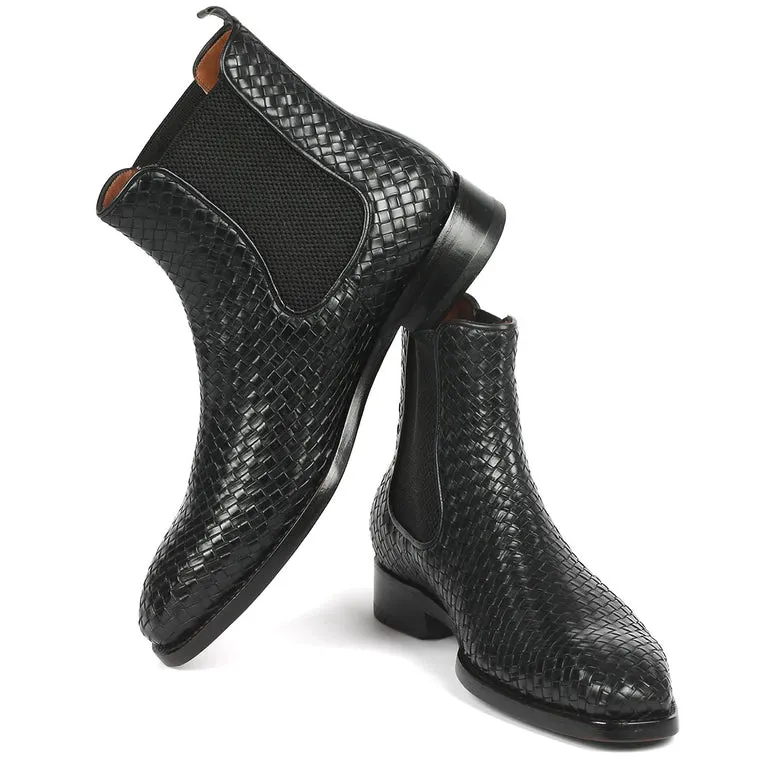 Gentleman's Braided Short Boots Chelsea Casual Martin Boots Ankle Boots-vocosishoes