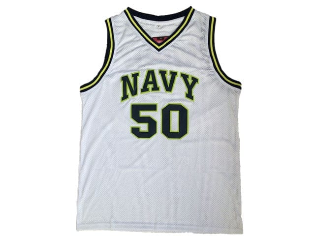 Spurs No. 50 "Admiral" David Robinson High School Retro Premium Mesh Jersey White mysite