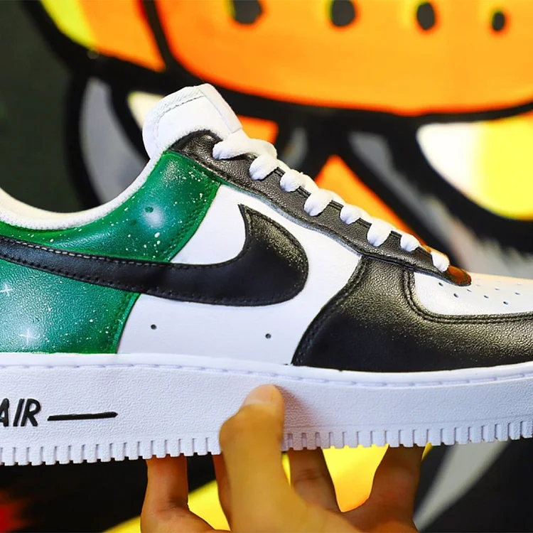 Custom Hand-Painted Sneakers- "the Green Flash "