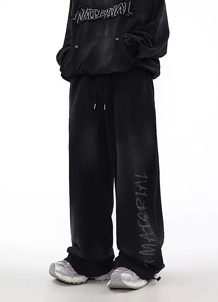 Brownm Hop Graffiti Design Drawstring Sweatpants Unisex