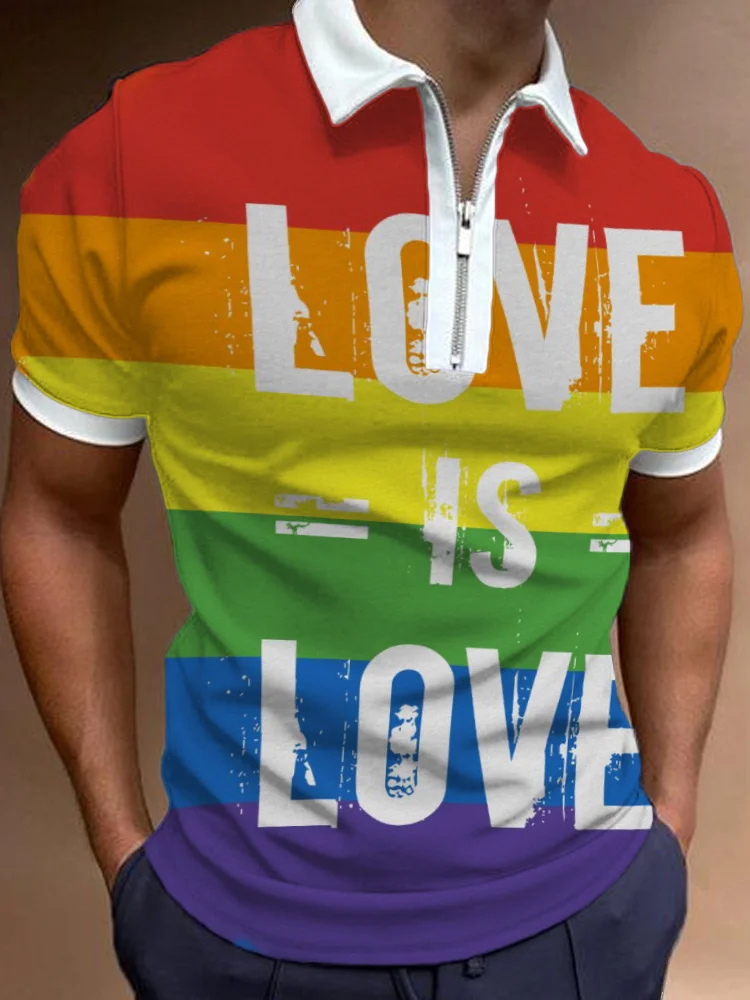 Rainbow Love IS Love Zipper T Shirt