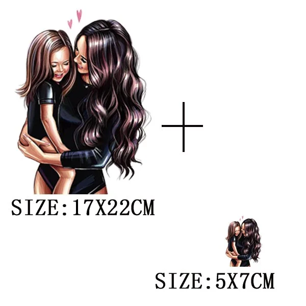 Mom&Baby Thermal Sticker On T-shirt DIY Washable Iron On Transfer For Clothing Loveful Design On Parent-children Clothes Patches