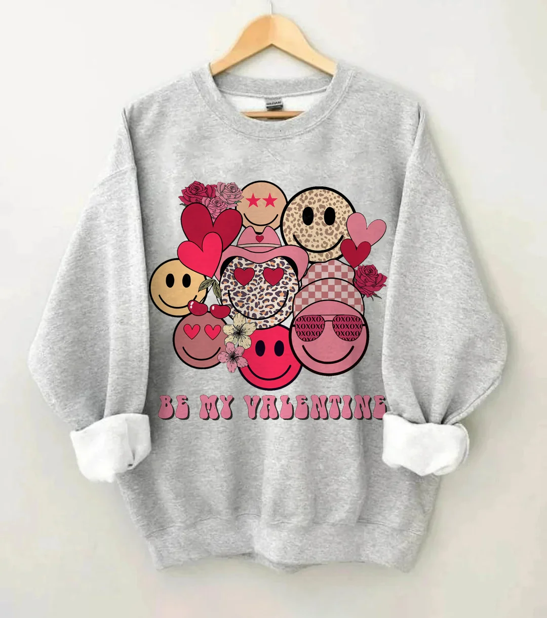 Be My Valentine Smiley Faces Sweatshirt