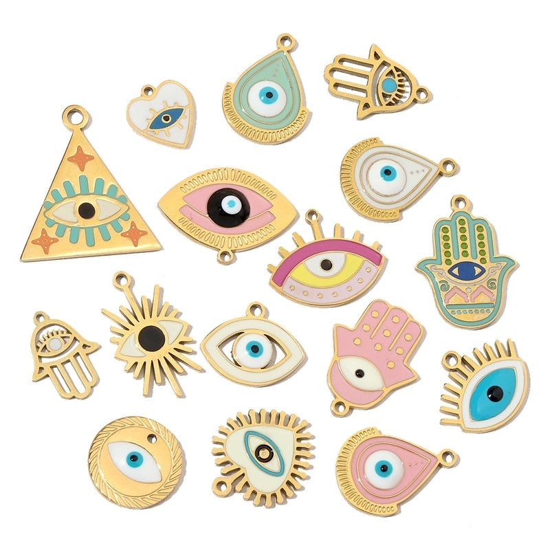 3 PCS/Package 12*17mm 17*14mm 19*14mm 304 Stainless Steel Water Droplets Jewelry Accessories Pendant