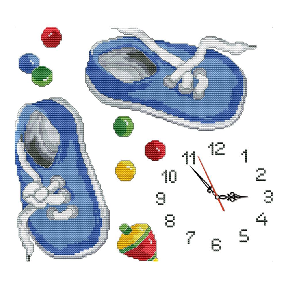 

Sneakers Clock - 14CT Stamped Cross Stitch - 33*30cm, 501 Original