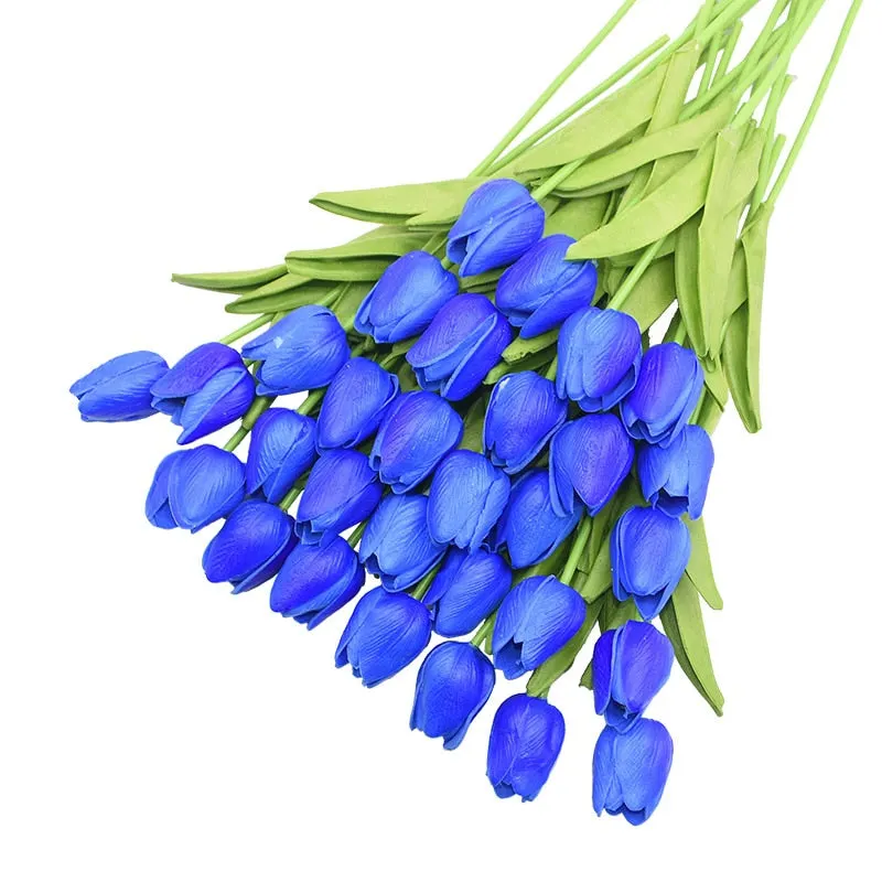 31Pcs/lot Tulips Artificial Flowers PU Calla Fake Flowers Real Touch Flowers for Wedding Decoration Home Party Decoration Favors