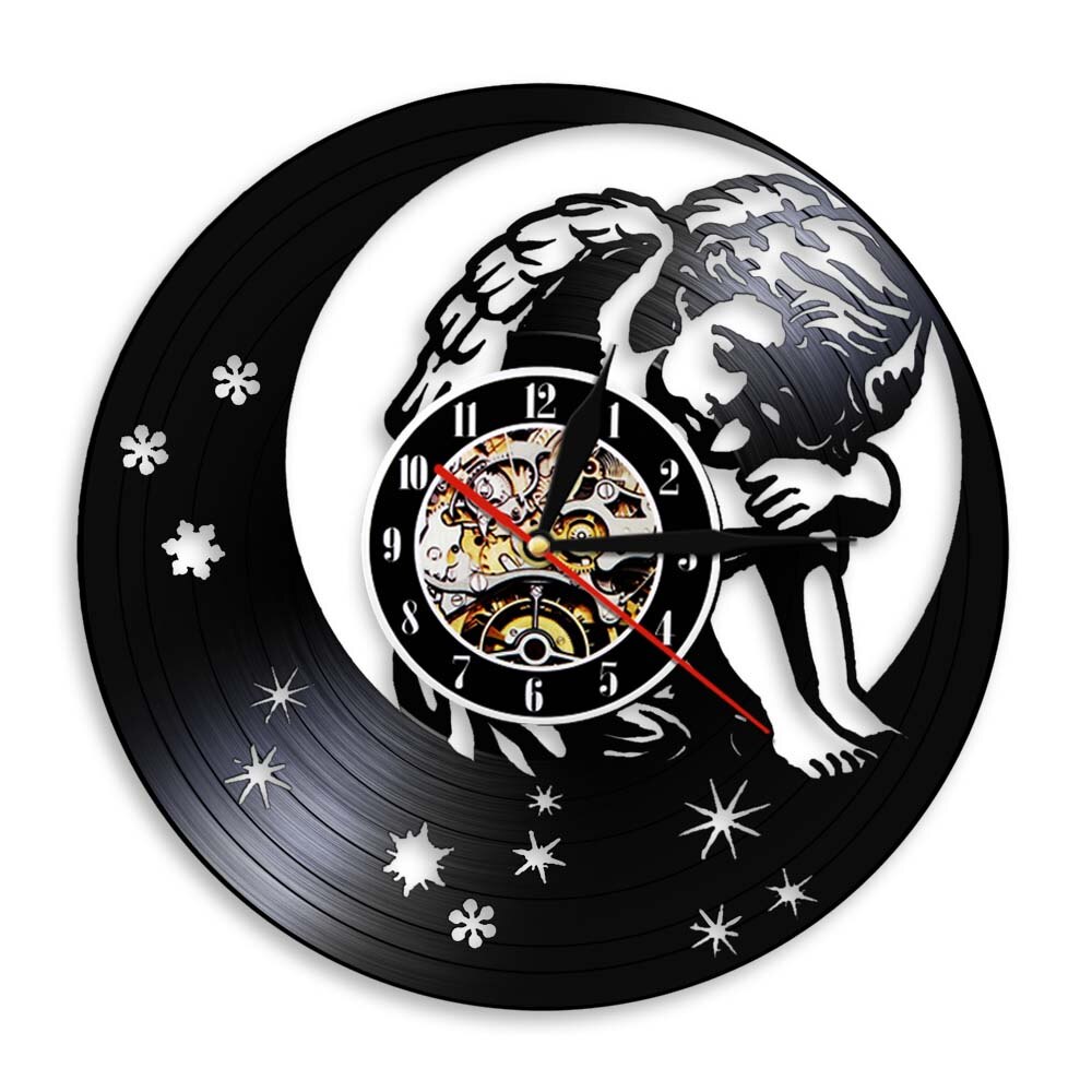 

Angel On The Moon - Vinyl Record Wall Clock - Without LED, 501 Original