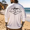 Men's Vintage Surfing Shop Printed Crew Neck Long Sleeve T-Shirt by Inlyline