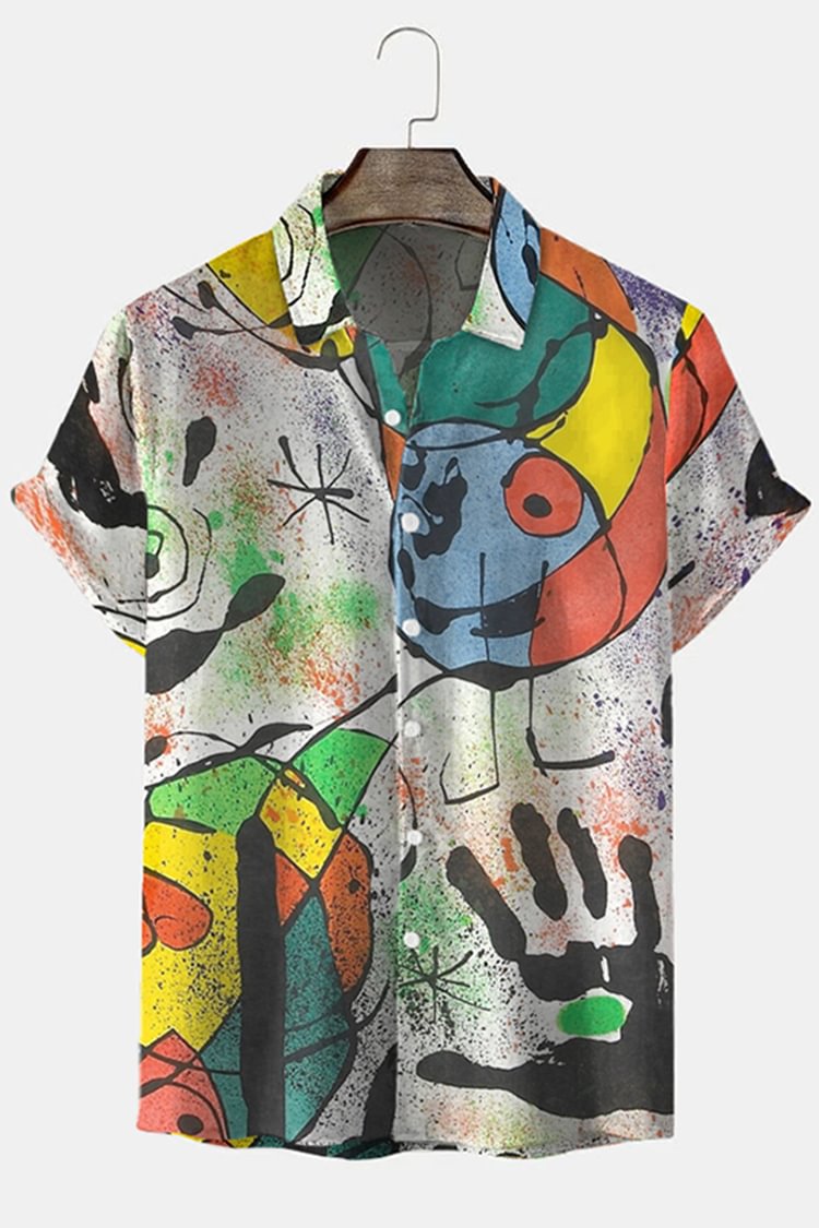 Abstract Pattern Short Sleeve Casual Shirt