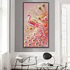 Diamond Painting -DIY Full Round Drill Pink Peacock(70*40 CM)